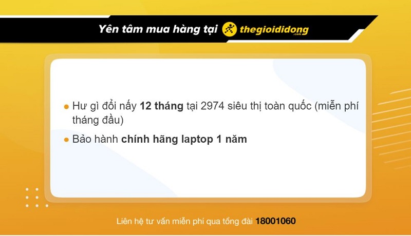 Chính sách bảo hành hấp dẫn khi mua các loại laptop có độ phân giải HD cao tại Thế Giới Di Động